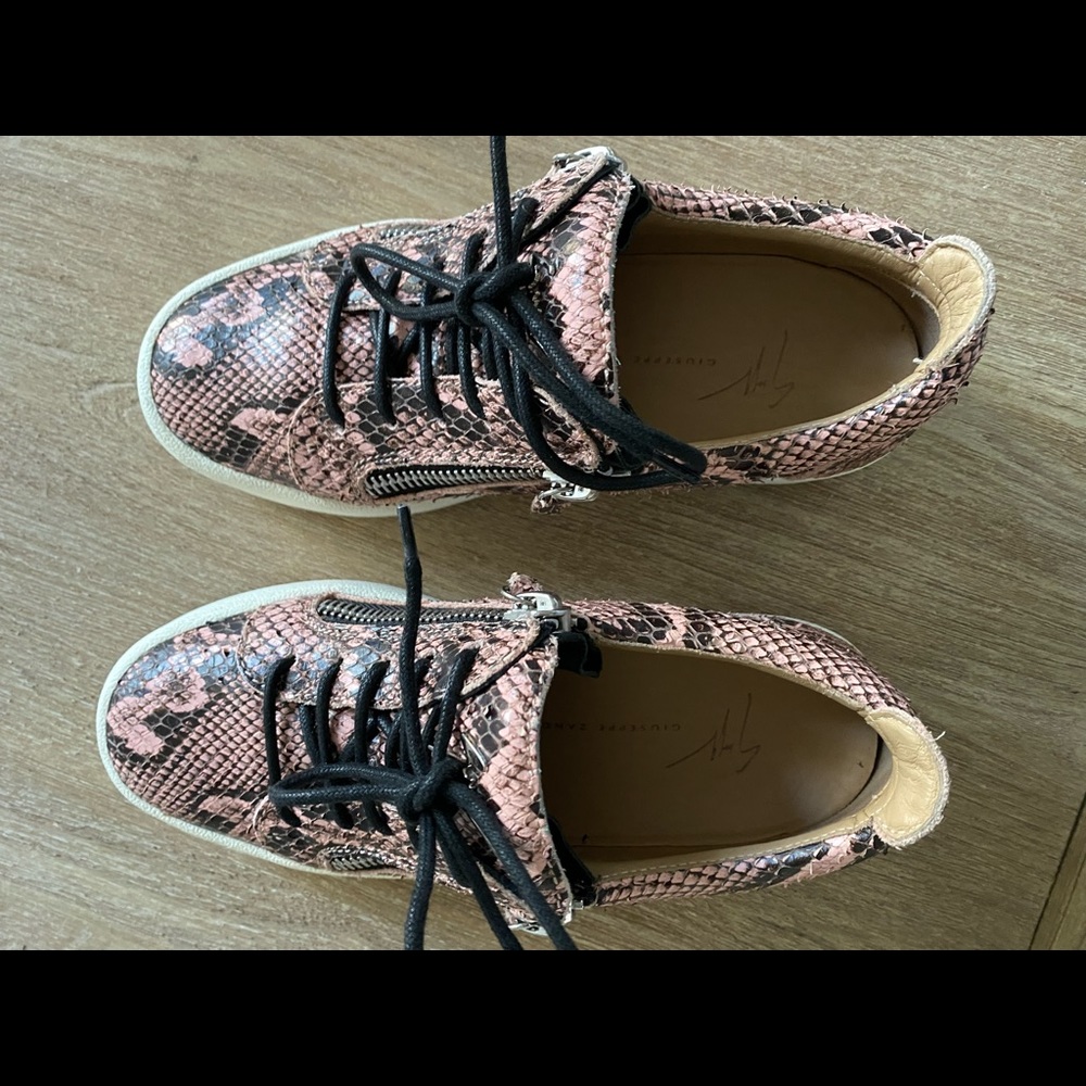 Giuseppe Zanotti Python Print Double Zip Sneakers… - image 5